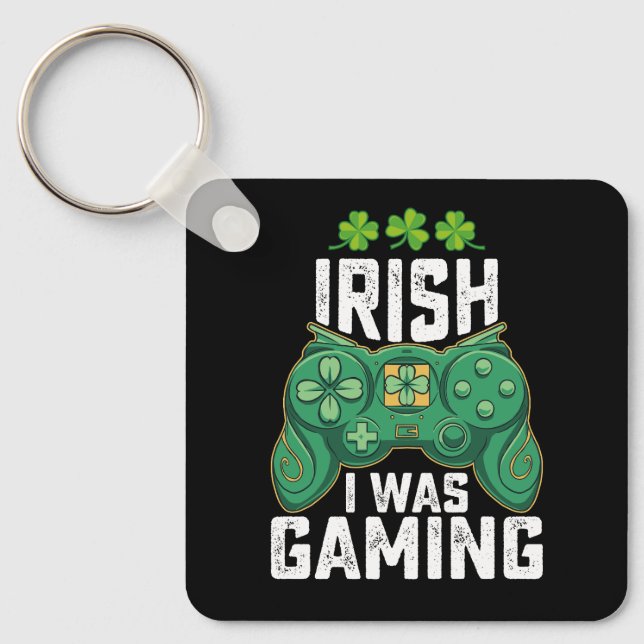 Irländsk jag var spelande gamer-spel St. Patricks  Nyckelring (Framsida)