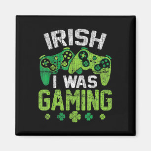 Irländsk jag var spelande rolig glad St Patricks d Magnet