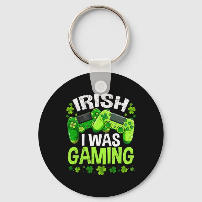 Irländsk jag var spelande rolig St Patricks Day Ga Nyckelring (Framsida)