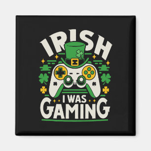Irlandsk jag var spelande rolig St Patricks Day Vi Magnet