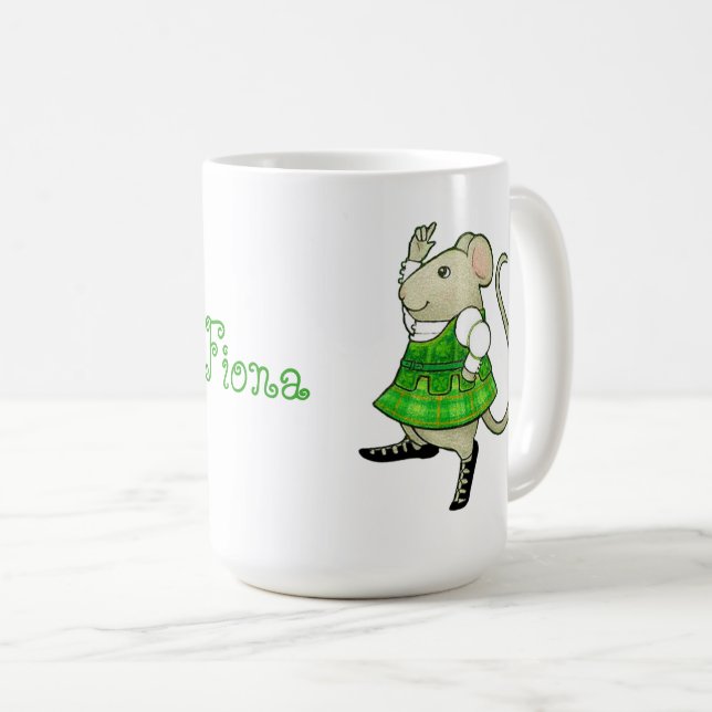IRLÄNDSK JIGGMUS Hög vit mugg + Text (Framsida höger)