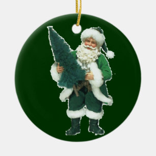 Irländsk juljultomten julgransprydnad keramik