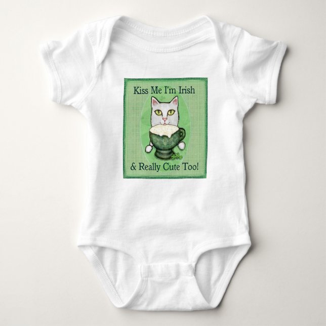 Irländsk kaffekatt, Sts Patrick dag T-shirt (Framsida)