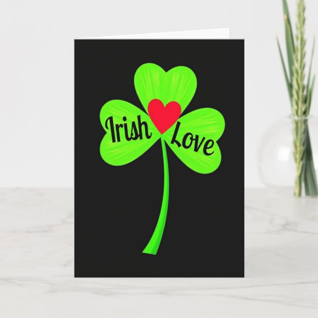 Irländsk kärlek Shamrock-kort Kort (Framsida)