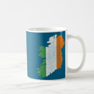 Irländsk karta och Irlands flagga arv St. Patrick Kaffemugg