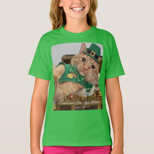 Irländsk Katt Humor T-Shirt (Framsida)