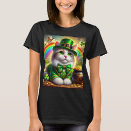 Irländsk Katt Leprechaun Katt Älskare T-Shirt