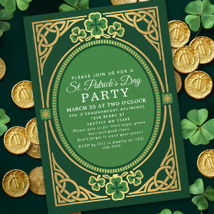 Irländsk keltisk St. Patricks dag-fest Inbjudningar