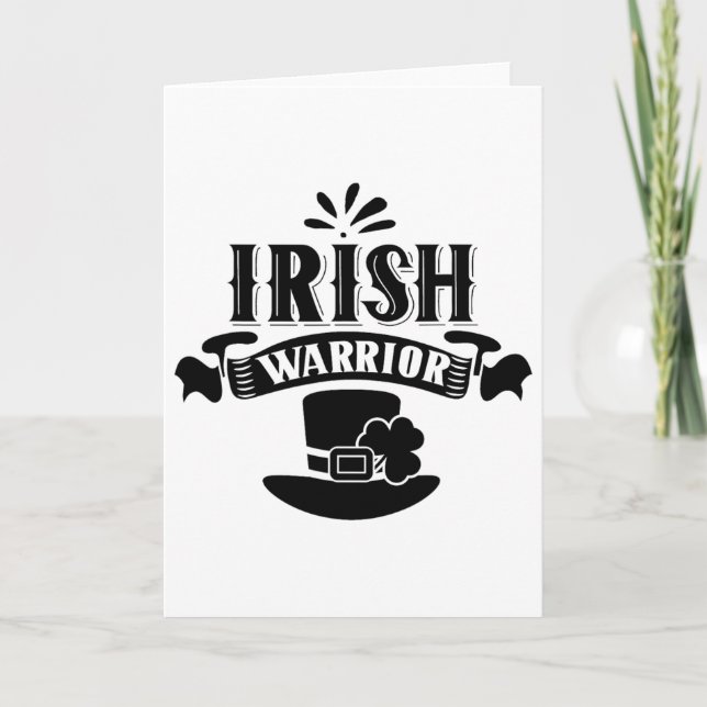 Irländsk krigare St. Patricks Day Irland Leprechau Kort (Framsida)