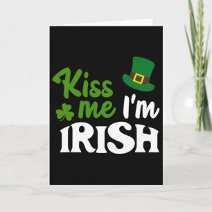 Irländsk Kyss mig jag är irländsk St Patricks Day Kort