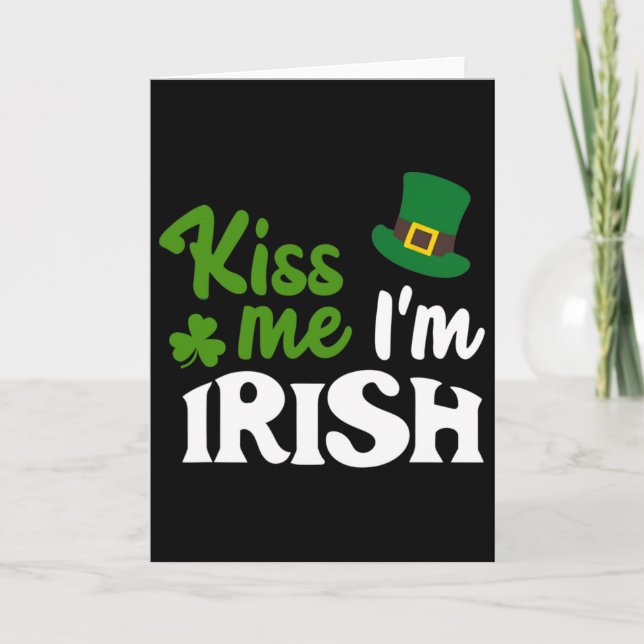Irländsk Kyss mig jag är irländsk St Patricks Day  Kort (Framsida)