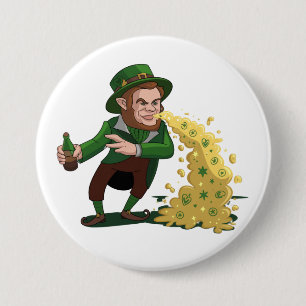 Irländsk Leprechaun Kastar Lucky Cookies Roligt Knapp