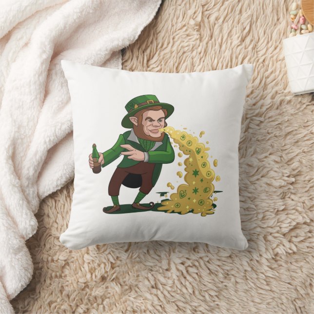 Irländsk Leprechaun Kastar Lucky Cookies Roligt  Kudde (Filt)
