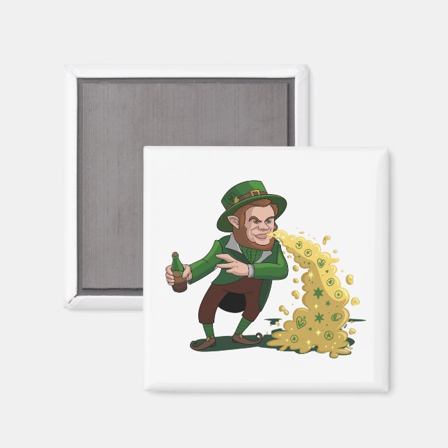 Irländsk Leprechaun Kastar Lucky Cookies Roligt  Magnet (Front/Back)