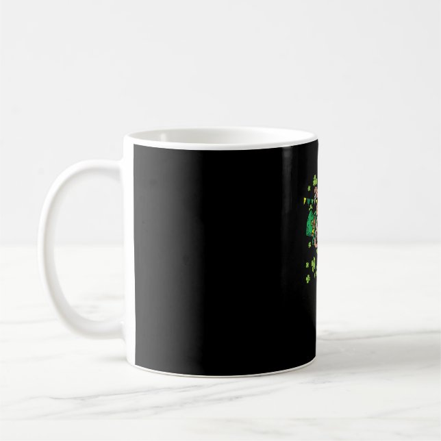 Irländsk Leprechaun Sloth Shamrock St Patricks Day Kaffemugg (Vänster)