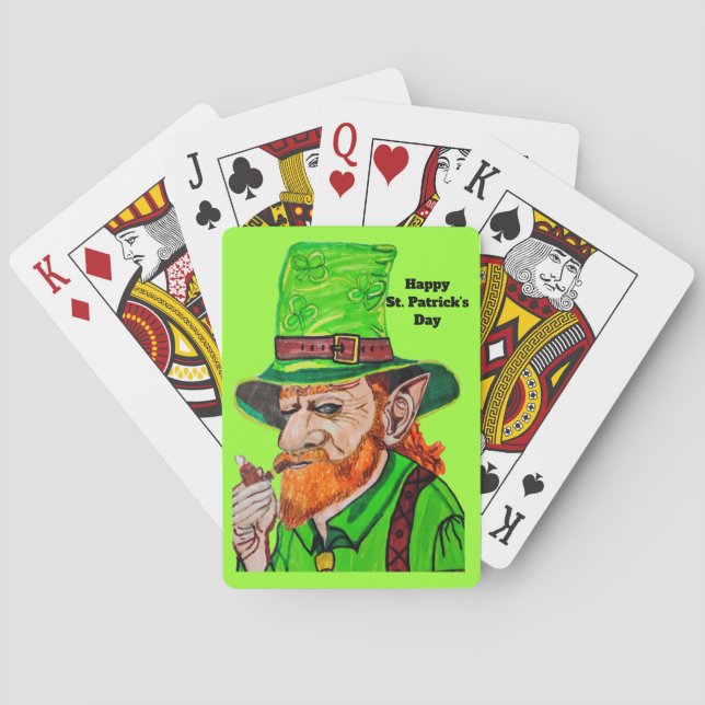 IRLÄNDSK LEPRECHAUN spelkort (Baksidan)