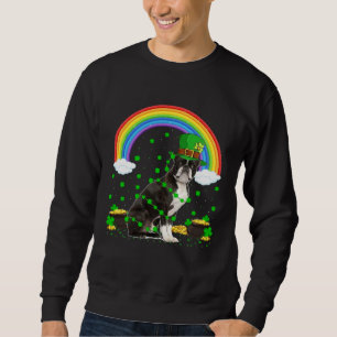 Irländsk Leprechaunhatt Boston Terrier St Patrick Lång Ärmad Tröja