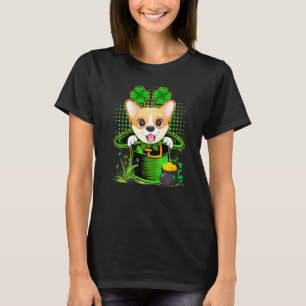 Irländsk Leprechaunhatt Corgi Hund St Patricks Day T Shirt