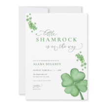 Irländsk liten Shamrock Baby Shower-inbjudan