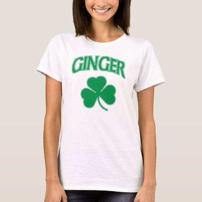 Irländsk ljust rödbrun Shamrock T-shirt (Framsida)