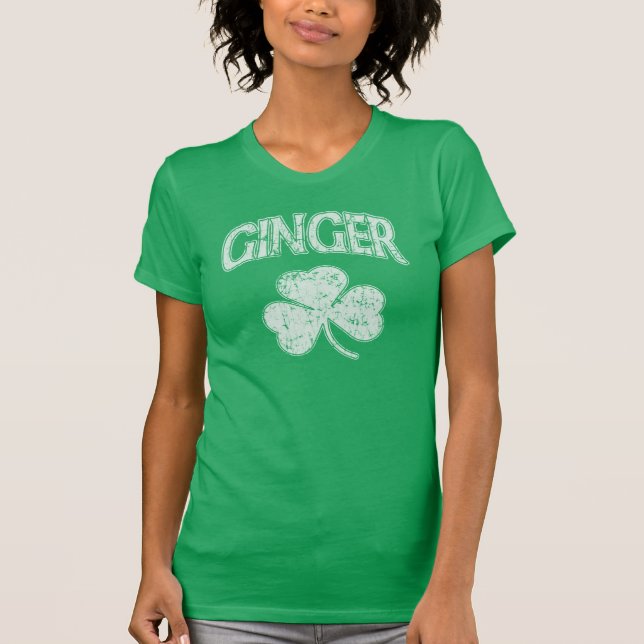 Irländsk ljust rödbrun Shamrock Tee Shirt (Framsida)