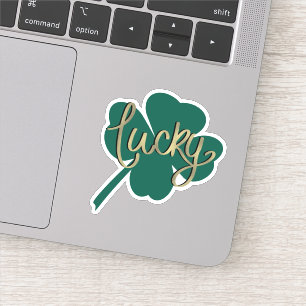 Irländsk Lucky Clover St Patricks Day Script Klistermärken