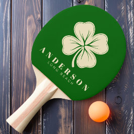 Irländsk Lycklig Fyrklöver med Namn Grön Pingisracket