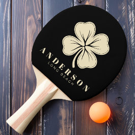 Irländsk Lycklig Fyrklöver med Namn Svart Pingisracket