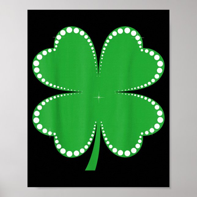 Irländsk lycklig shamrock grön klöver st patricks  poster (Framsidan)