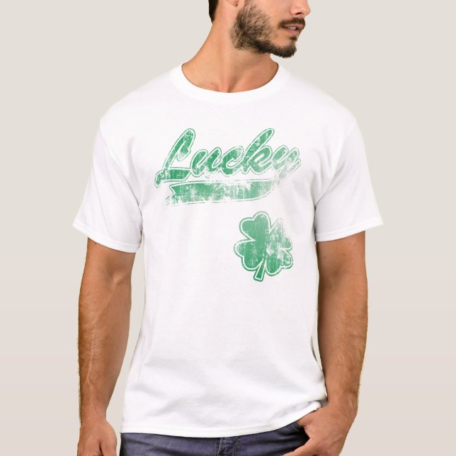 Irländsk lycklig Shamrock Tee (Framsida)