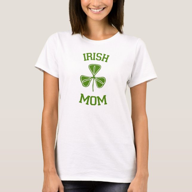 Irländsk Mamma Grön Dam T-Shirt (Framsida)
