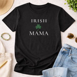 Irländsk Mamma Shamrock T-Shirt