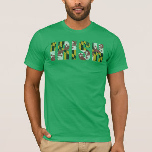 Irländsk Maryland för vintagestil statlig flagga T-shirt