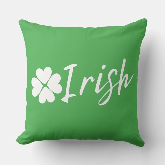 Irländsk med Shamrock - St. Patrick dag Kudde (Framsida)