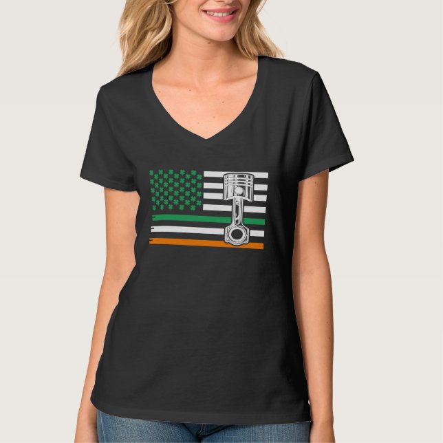 Irländsk mekaniker  maskinist  St Patricks dag T Shirt (Framsida)
