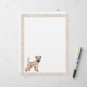 Irländsk mjukhårig Wheaten Terrier Söt Serieteckna Brevhuvud