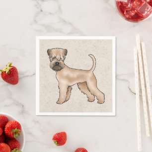 Irländsk mjukhårig Wheaten Terrier Söt Serieteckna Pappersservett