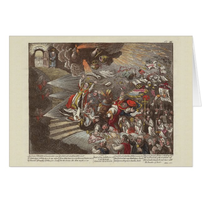 Irländsk och brittisk historieJames Gillray Hälsningskort (Framsidan Horizontal)