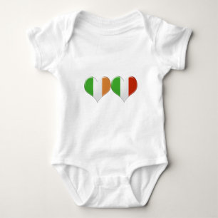 Irländsk och italiensk hjärtaflaggor t shirt