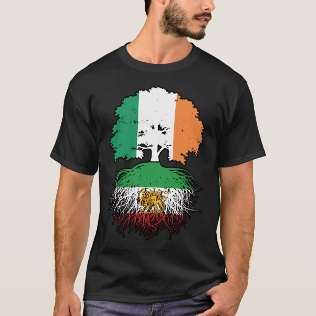 Irländsk odlad iransk rot Lion och Sol T Shirt (Framsida)