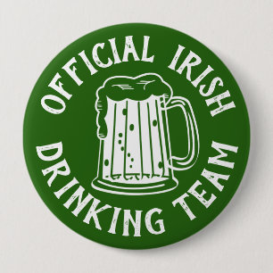 Irländsk Officiell Drinking Team Funny St Patr Knapp
