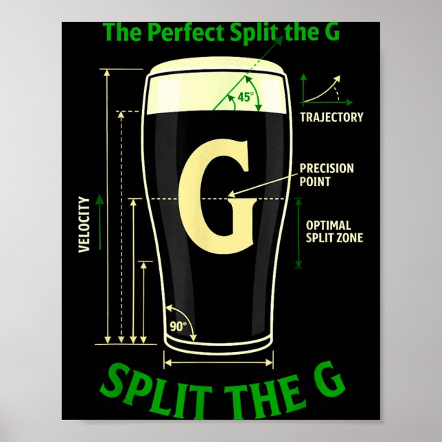 Irländsk öl delad g shamrock st patrick's day  poster (Framsidan)