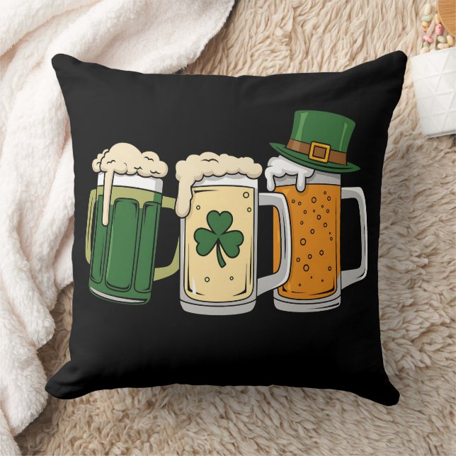 Irländsk öl Irland Flagga St Patricks dag Shamrock Kudde (Filt)