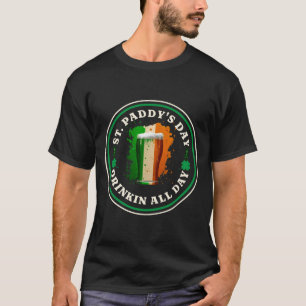 Irländsk öl Irland Flagga St Patricks Day Drickand T Shirt
