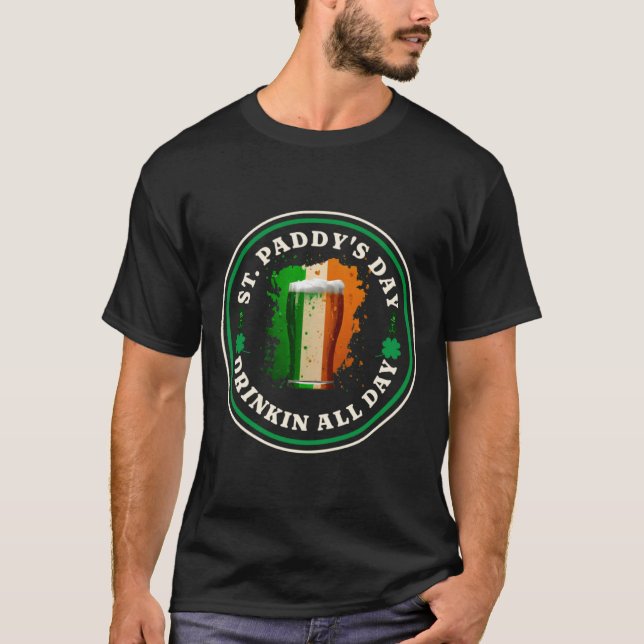 Irländsk öl Irland Flagga St Patricks Day Drickand T Shirt (Framsida)
