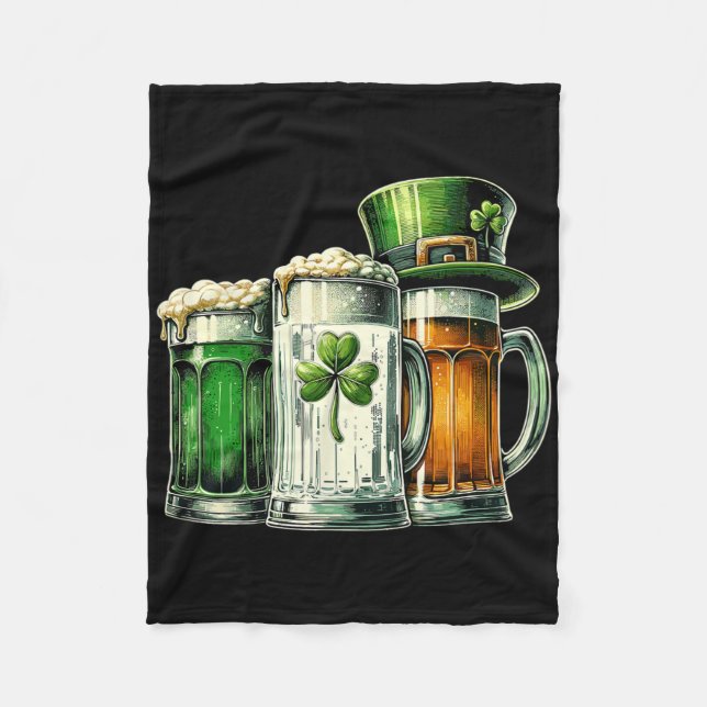 Irländsk öl Irland Flagga St Patricks Day  Fleecefilt (Framsidan)