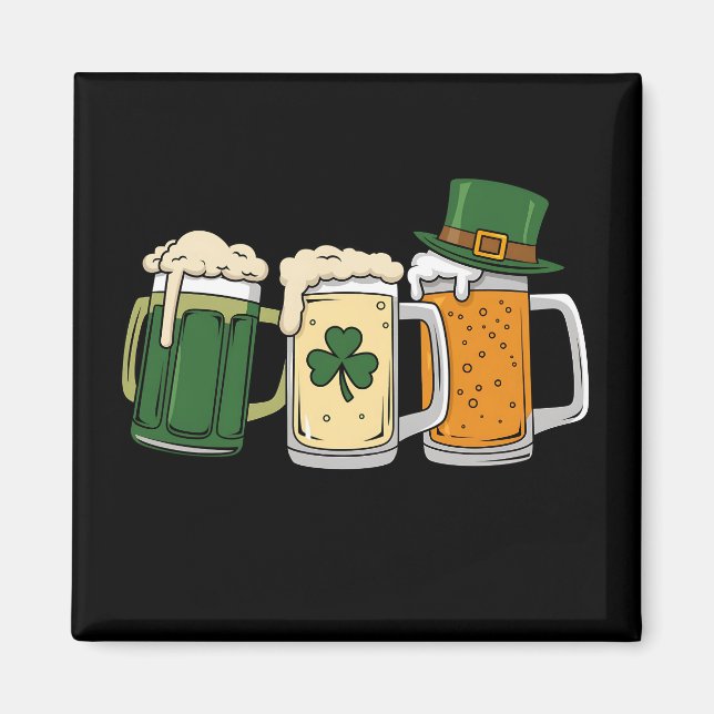 Irländsk öl Irland Flagga St Patrick's Day Shamroc Magnet (Framsidan)