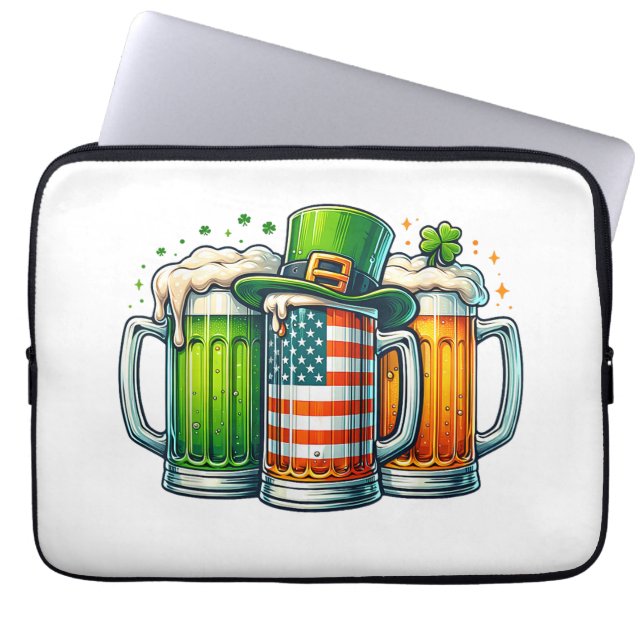 Irländsk öl Irland St Patricks dag dricker party Laptop Fodral (Framsidan)