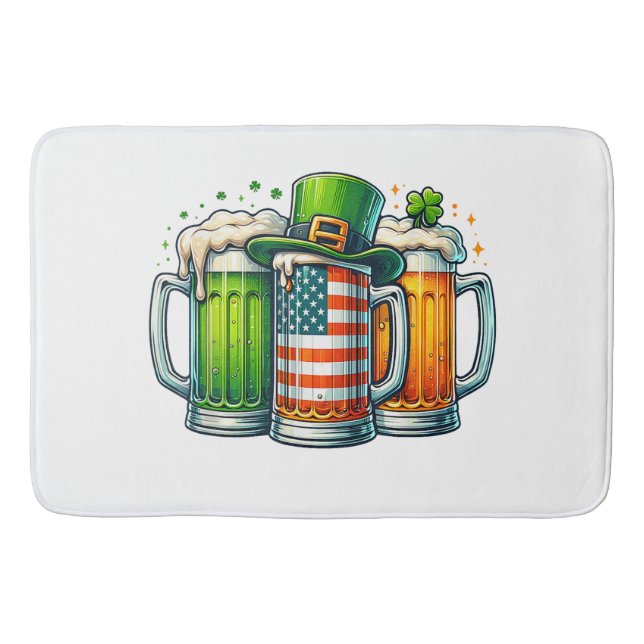 Irländsk öl Irland St Patricks Day Drickfest Badrumsmatta (Framsidan)