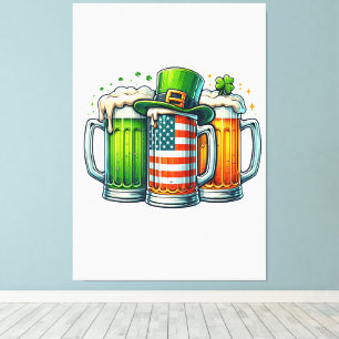 Irländsk öl Irland St Patricks Day Drickfest Canvastryck